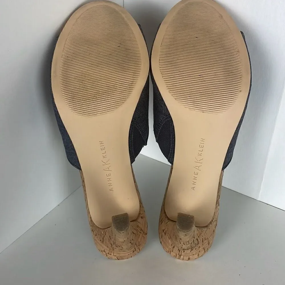 Anne Klein Ohno Denim Mule Sandals 8